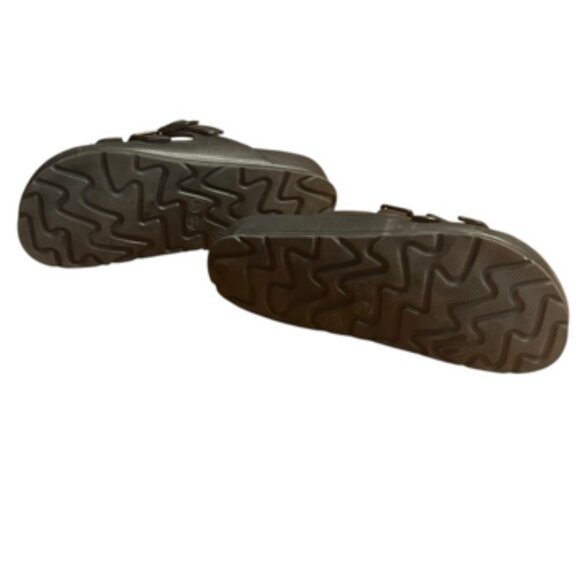 Size 6 Jessica Carlyle Adjustable Black Triple Strap  Slides Sandals Like New - Picture 6 of 7